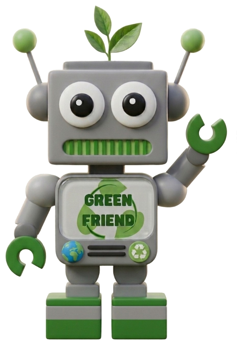 Mascote robô Green Friend